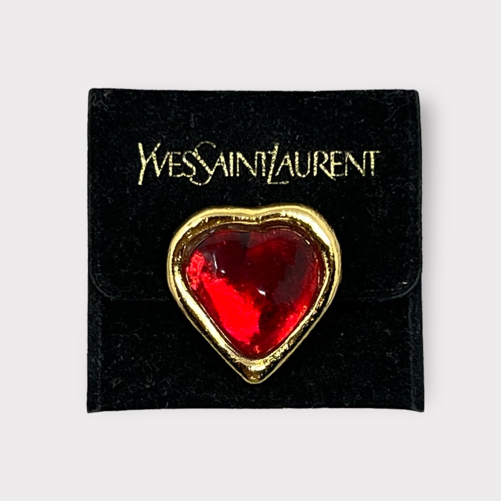 YSL Poured Glass Heart Brooch – Fonfrège