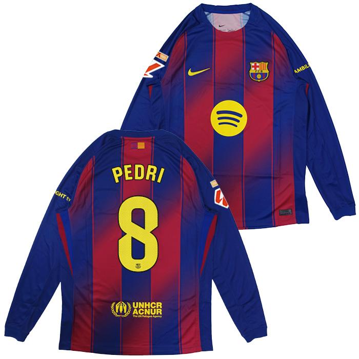FCバルセロナ 25-26 ホーム 長袖 ユニフォーム No.8 ペドリ + ラ