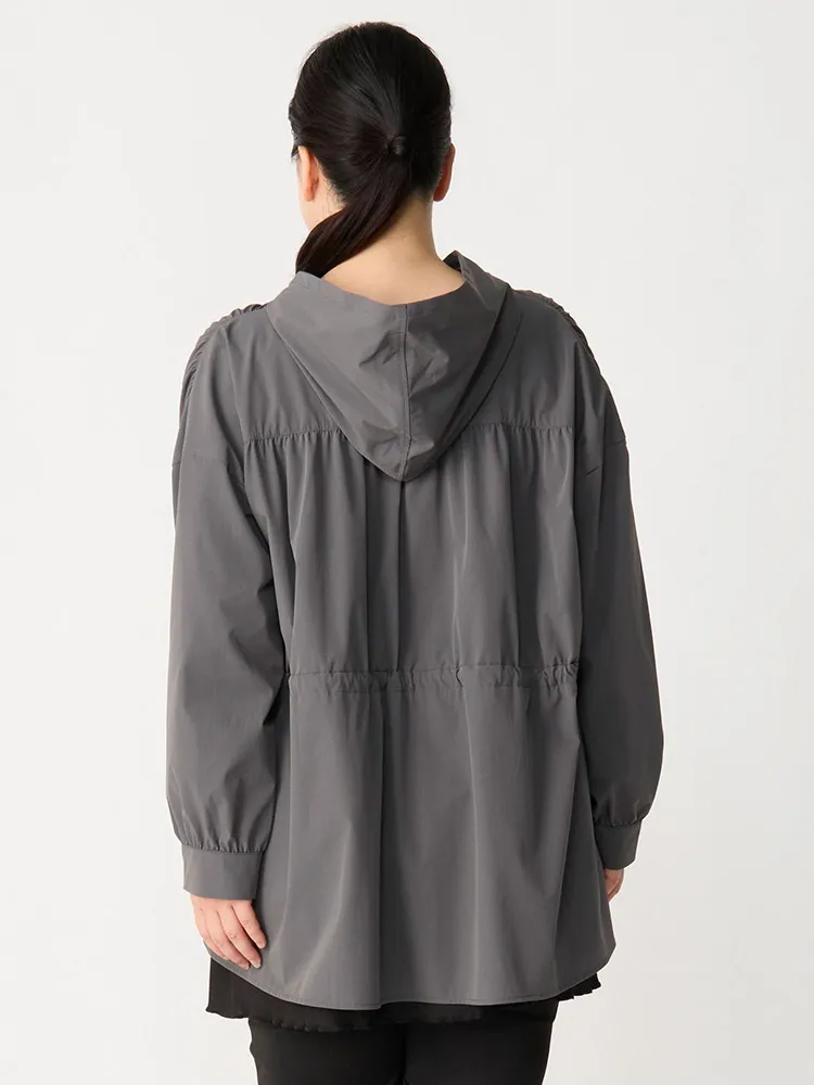 ベージュ 水陸両用ドロスト付きラッシュガードパーカー | フォーエル