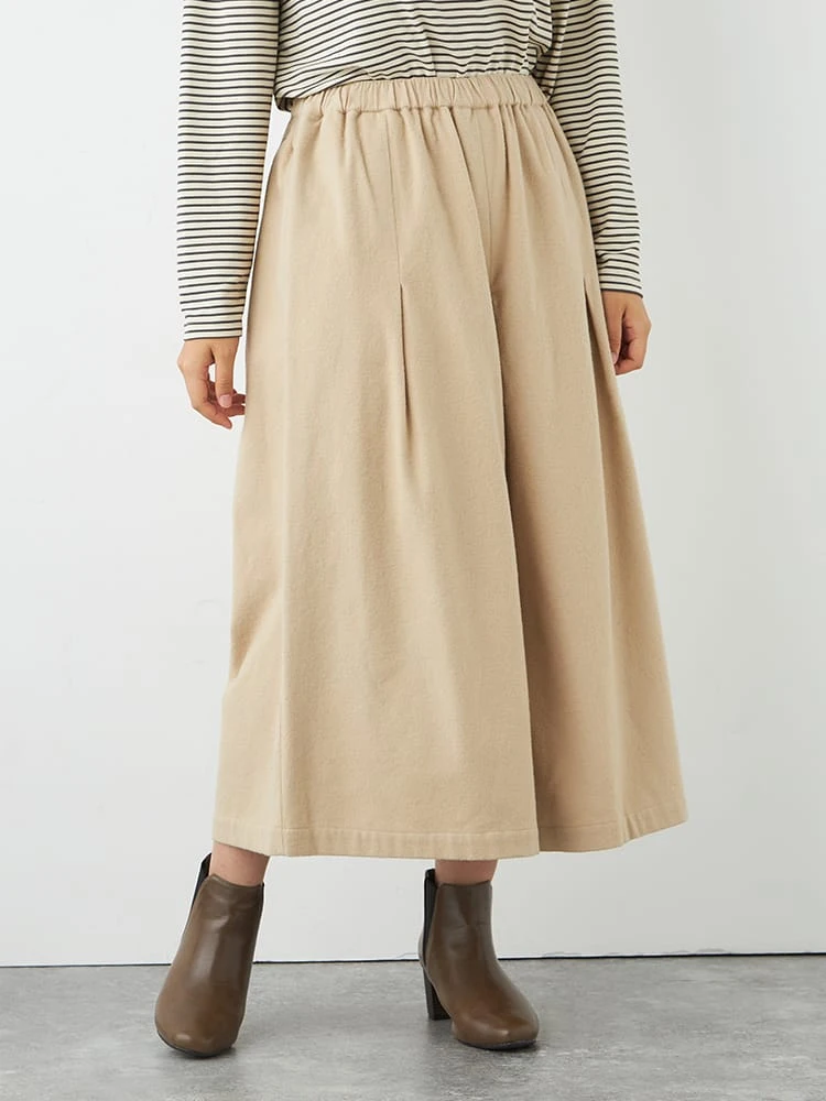 ベージュ 【No Jean(ノージーン)】微起毛ガウチョパンツ | フォーエル