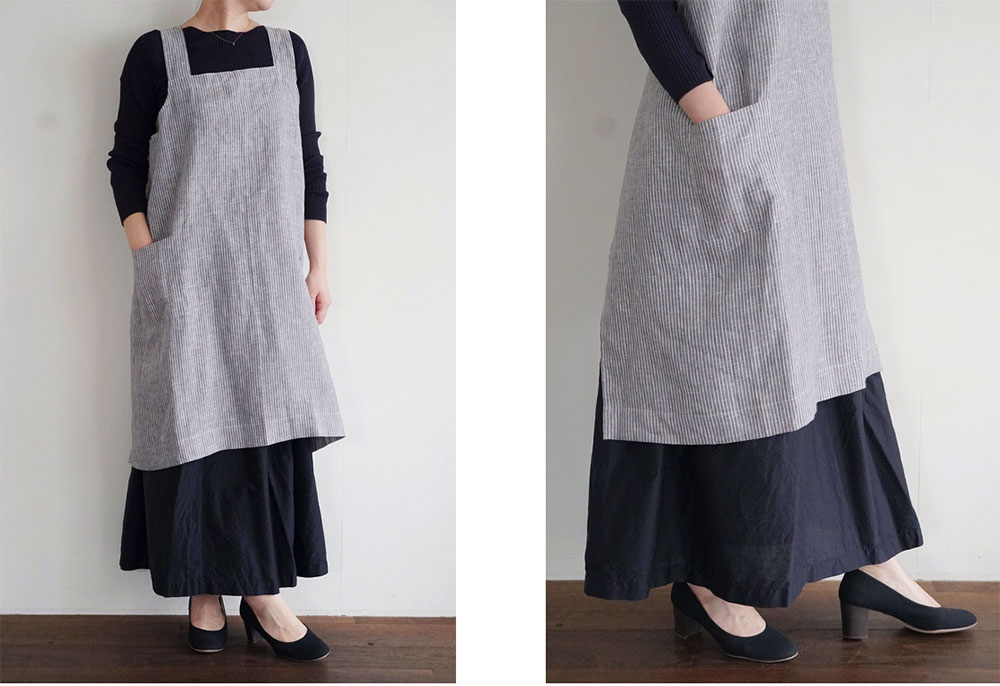 若山曜子さんの新しいエプロン・リラックス クロスバッグエプロンと