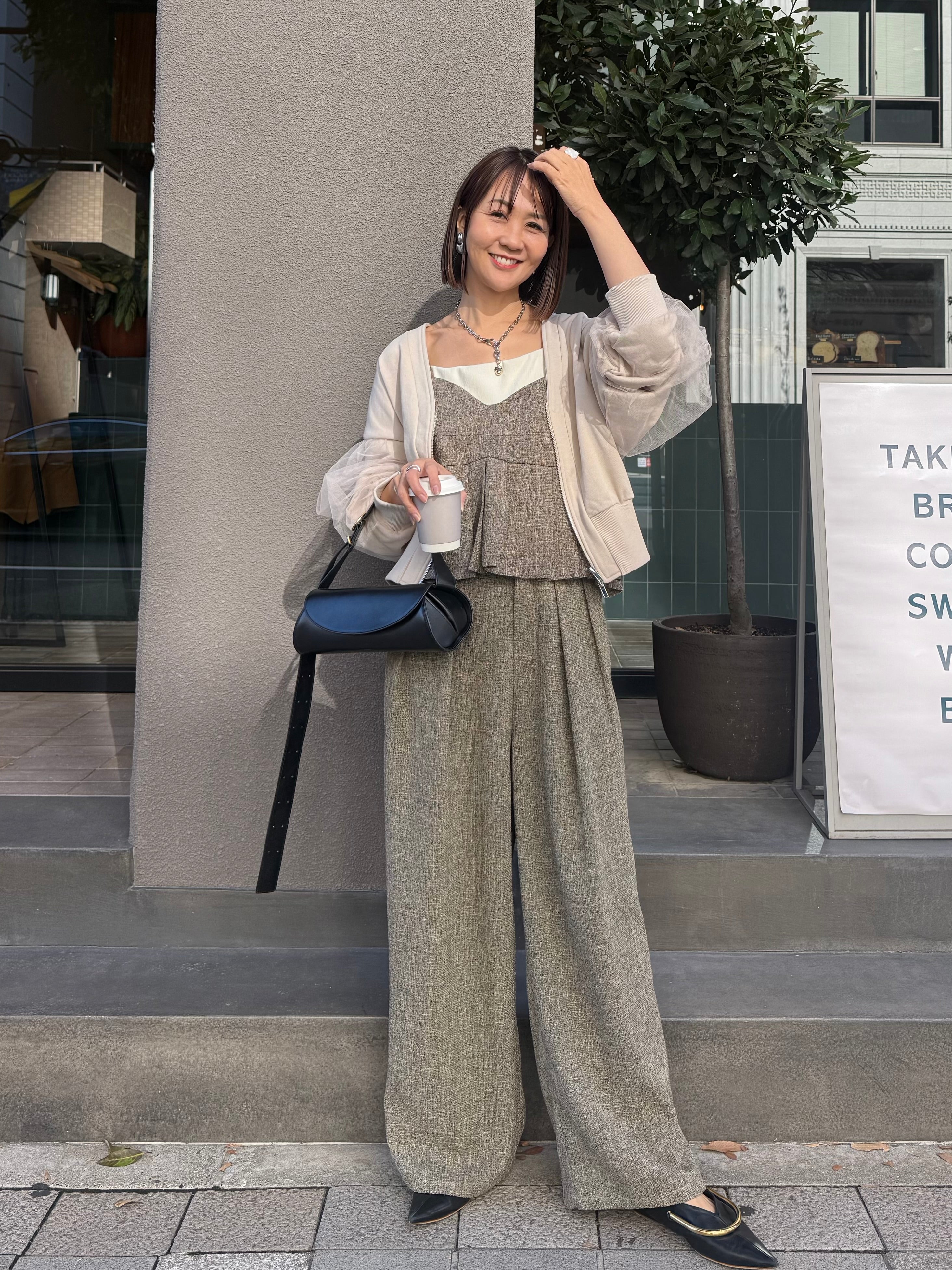 予約】サマーツイードタックパンツ / ブラウン(3月下旬発送予定) – fosie