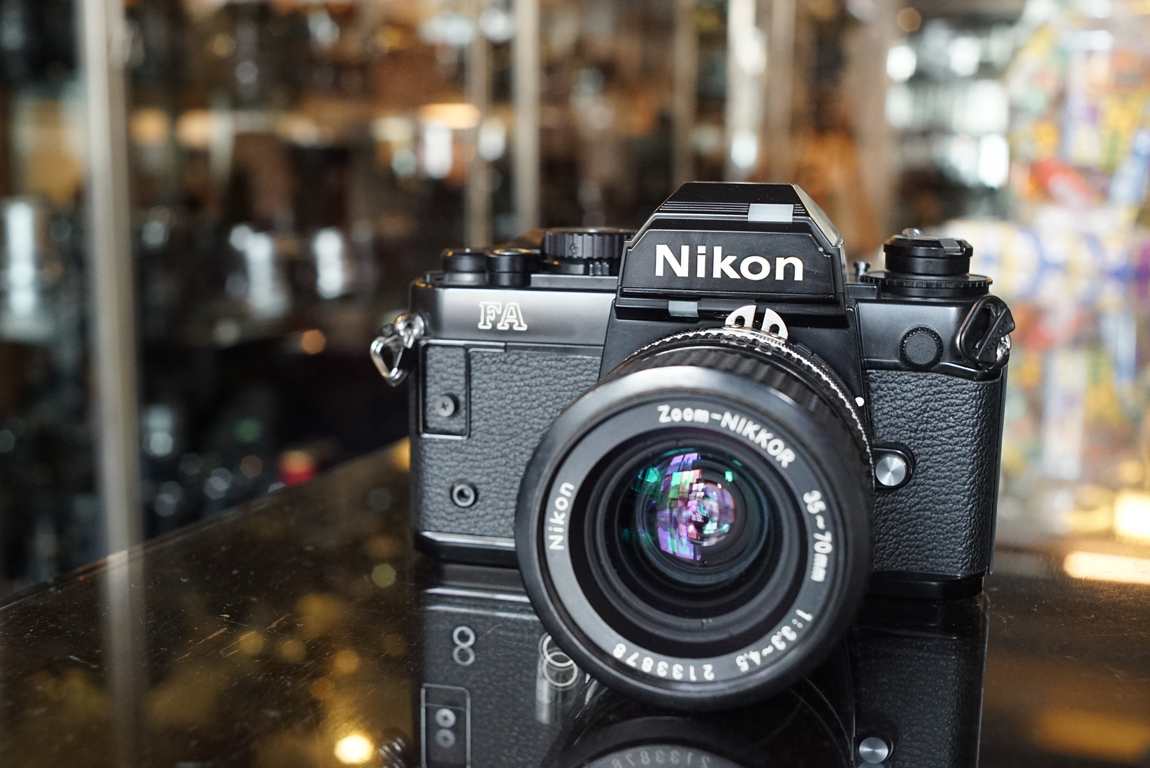 Nikon FA black + 35-70mm F/3.3-4.5 Zoom-Nikkor - Fotohandel
