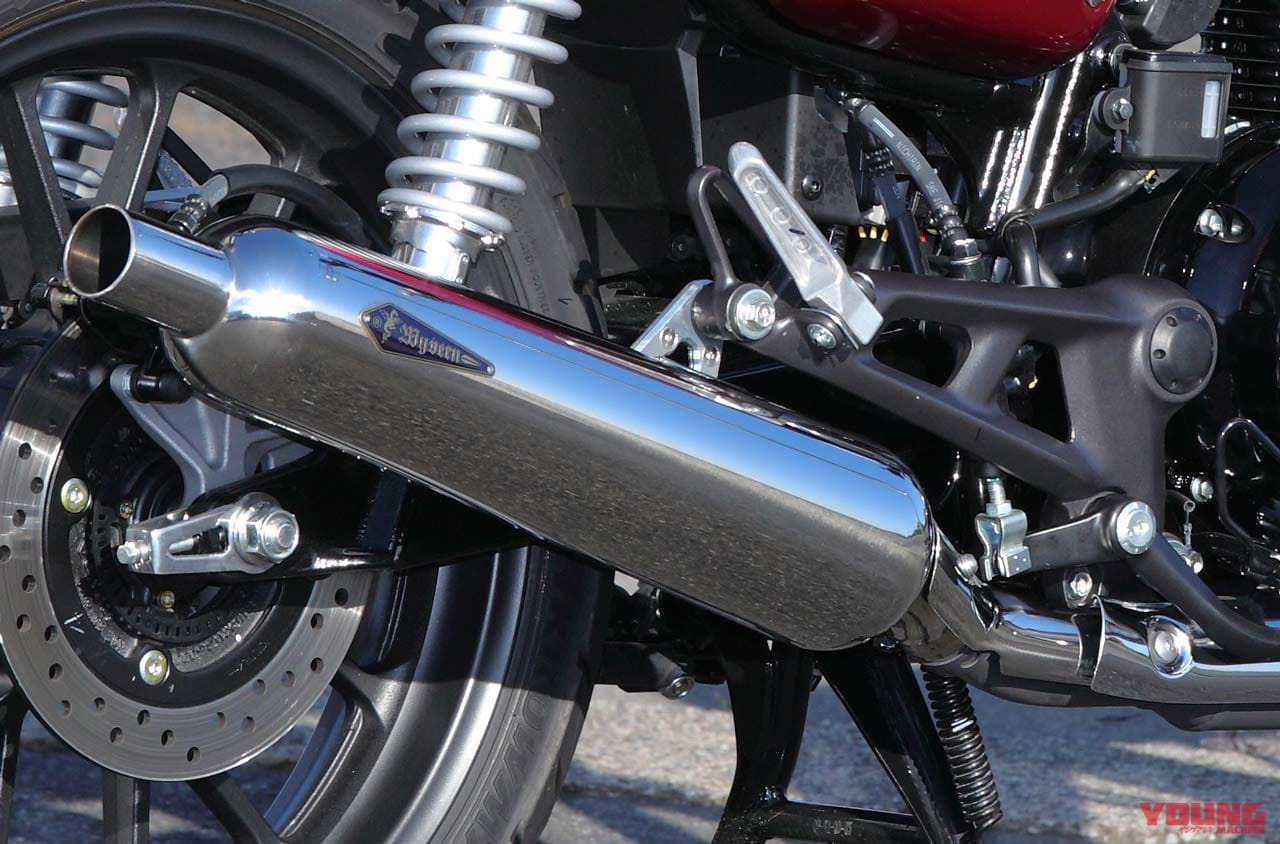 GB350にスリップオンマフラー装着で一段上質なトルク特性を獲得