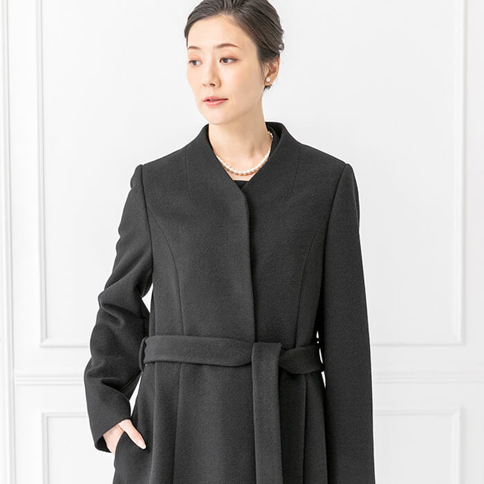 ウール100％のロングコート 5号・ブラック｜東京ソワールオンラインストア