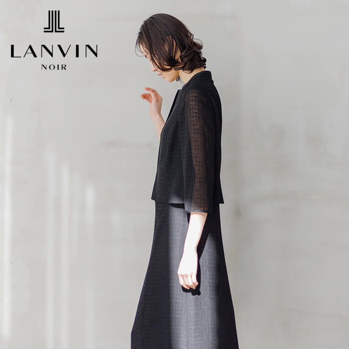 絡み織｜スーツ風の夏用ワンピース 9号・ブラック｜東京ソワール