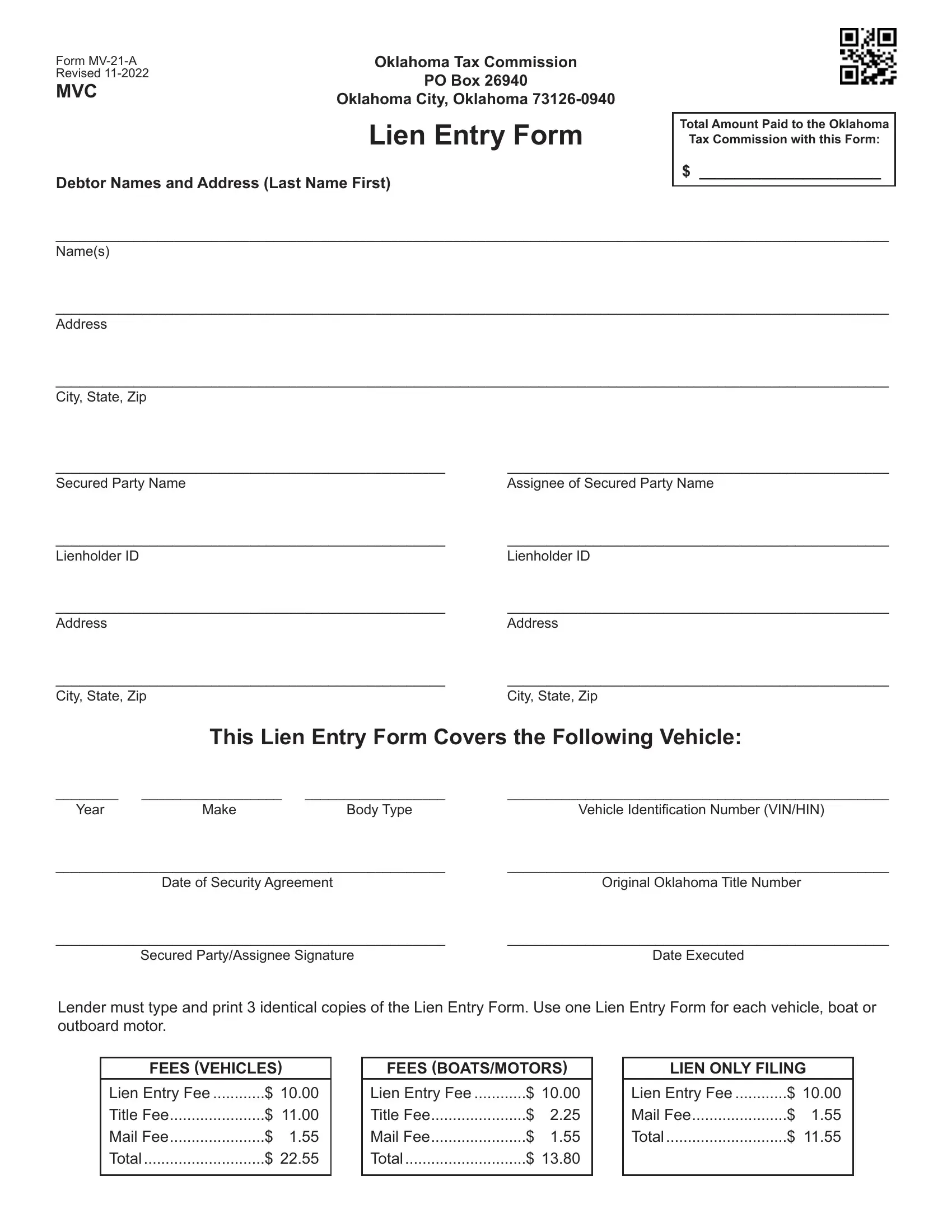 Form Lien Entry ≡ Fill Out Printable PDF Forms Online