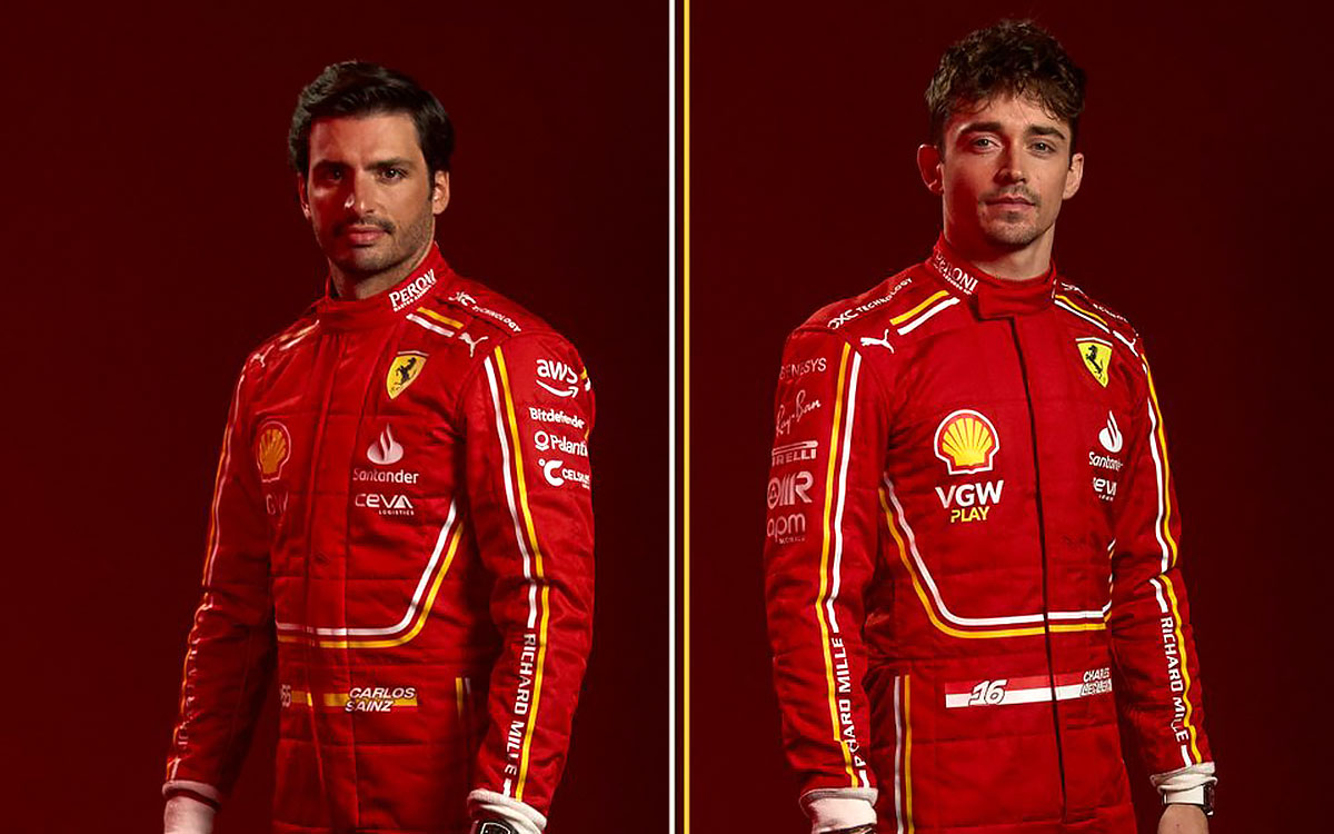 フェラーリF1、白と黄のラインが印象的なルクレールとサインツの2024年