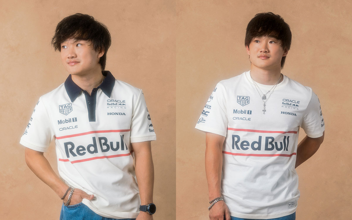 角田裕毅、レッドブル新作で魅せる「ヘリテージスタイル」―“街に馴染む