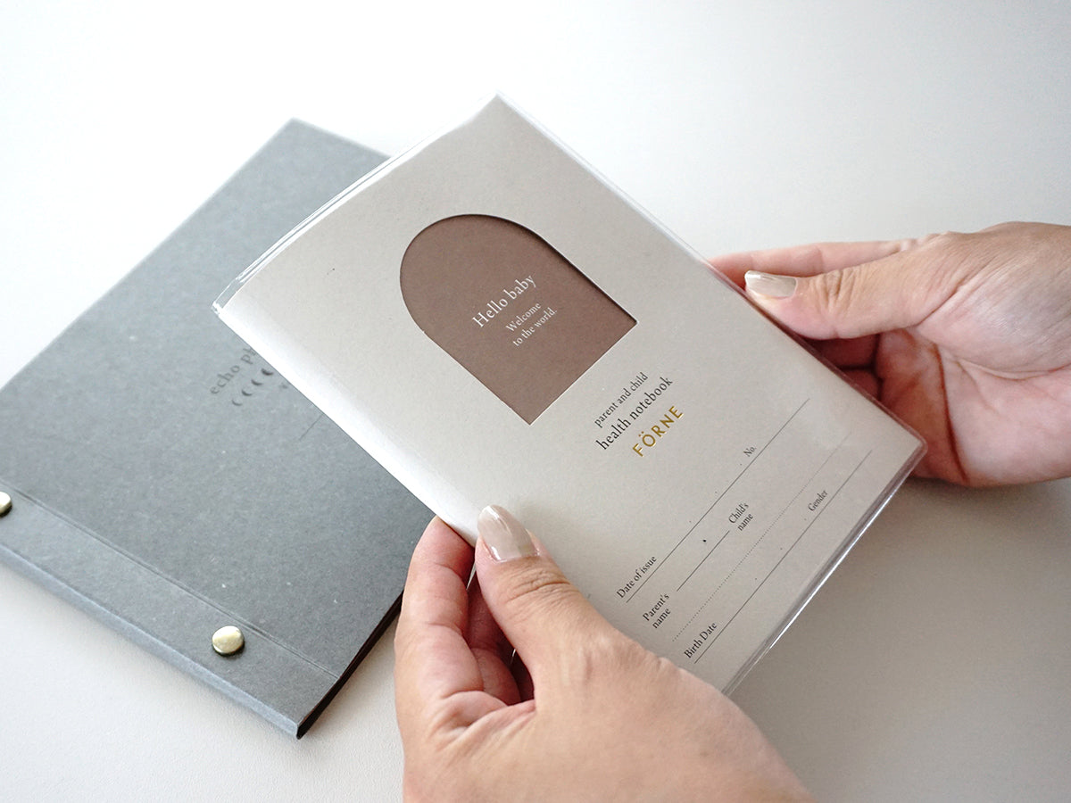 母子（親子）手帳カバー Sサイズ A6版用 くすみカラーの厚手でマットな