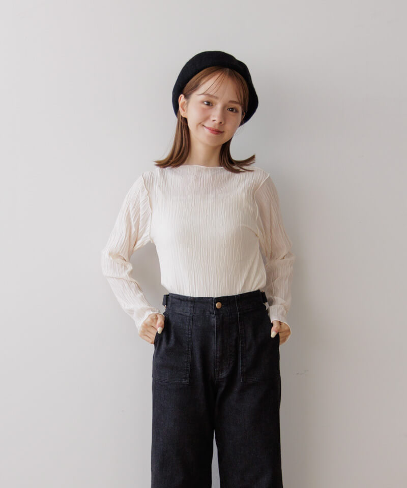 pleats sheer top～ﾌﾟﾘｰﾂｼｱｰﾄｯﾌﾟ | flower／フラワー公式通販