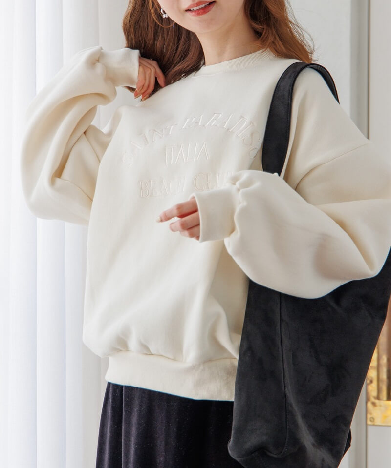 40%OFF】saint embroidery sweat～ｾｲﾝﾄｴﾝﾌﾞﾛｲﾀﾞﾘｰｽｳｪｯﾄ | flower