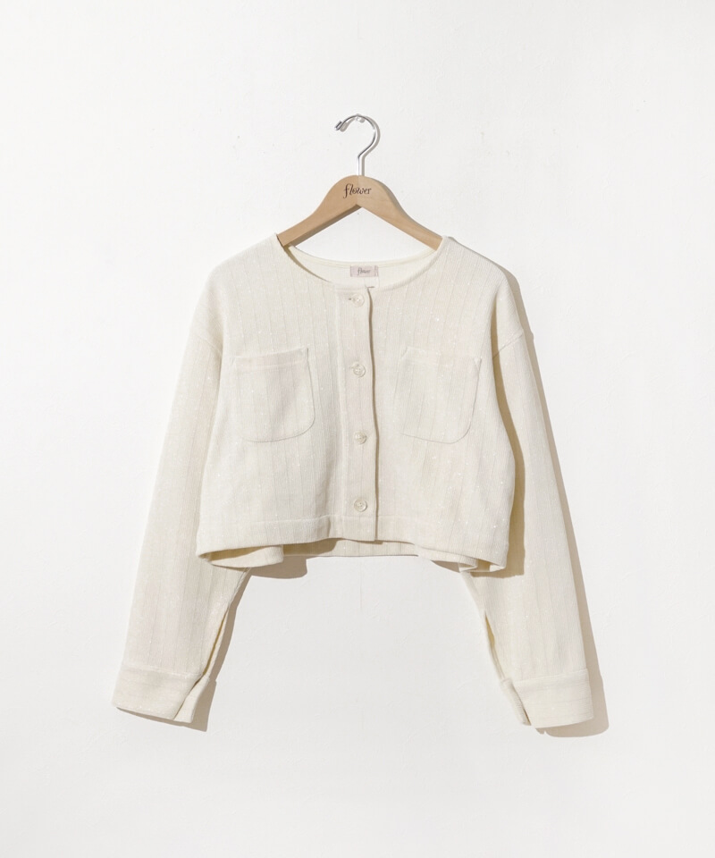 50%OFF】glitter corduroy jacket～ｸﾞﾘｯﾀｰｺｰﾃﾞｭﾛｲｼﾞｬｹｯﾄ | flower