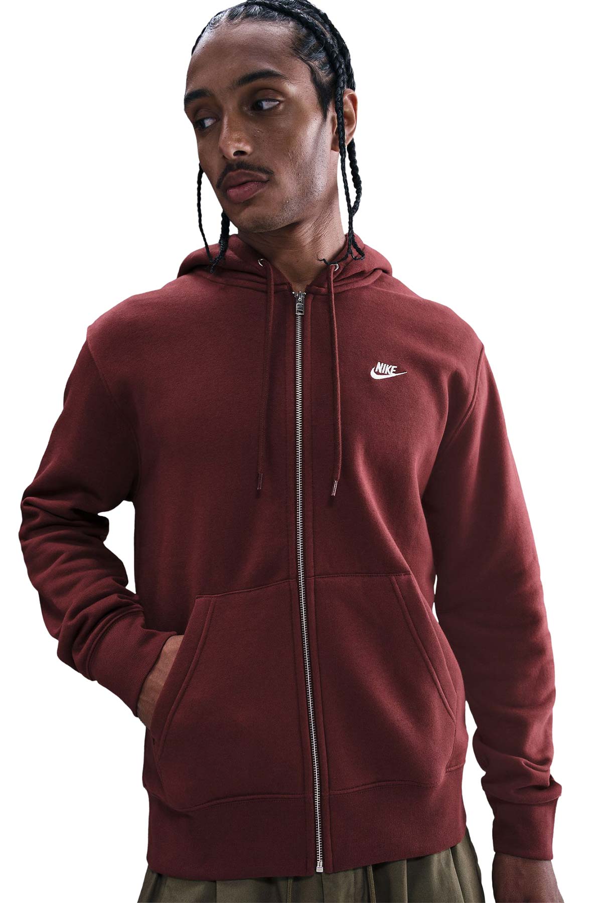 M NK CLUB BB FZ HOODIE Bordo Erkek Fermuarlı Sweatshirt Fiyatları