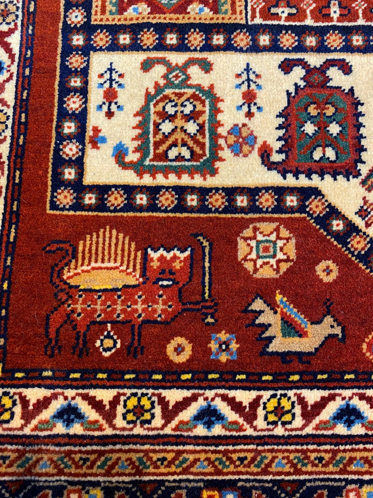 ペルシャ絨毯【高密度トライバルラグ】カシュガイ 160X105CM *5485CW