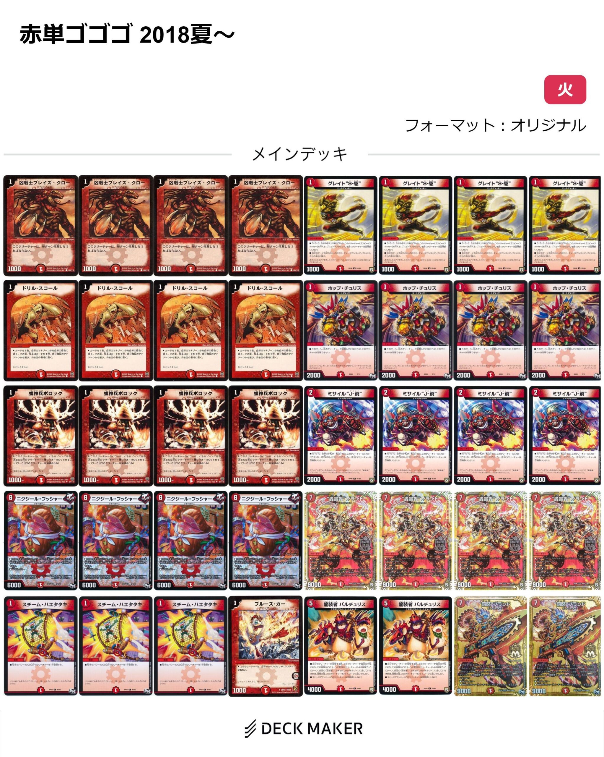 デュエマ 赤単ブランド デッキ デュエルマスターズ 赤単ガイアール