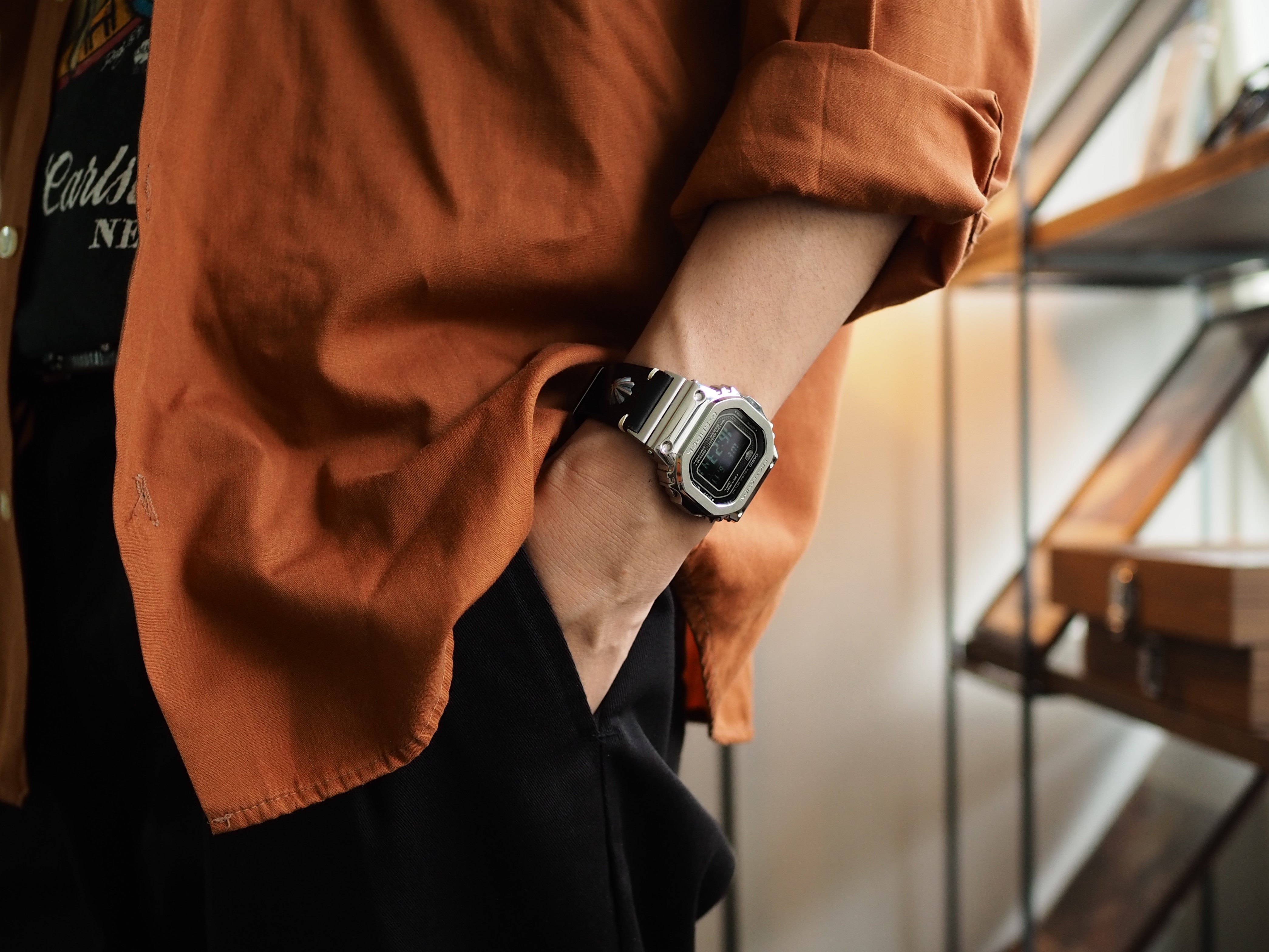 G-SHOCK カスタム用レザーベルト（バンド）とベルト・ベゼル交換による