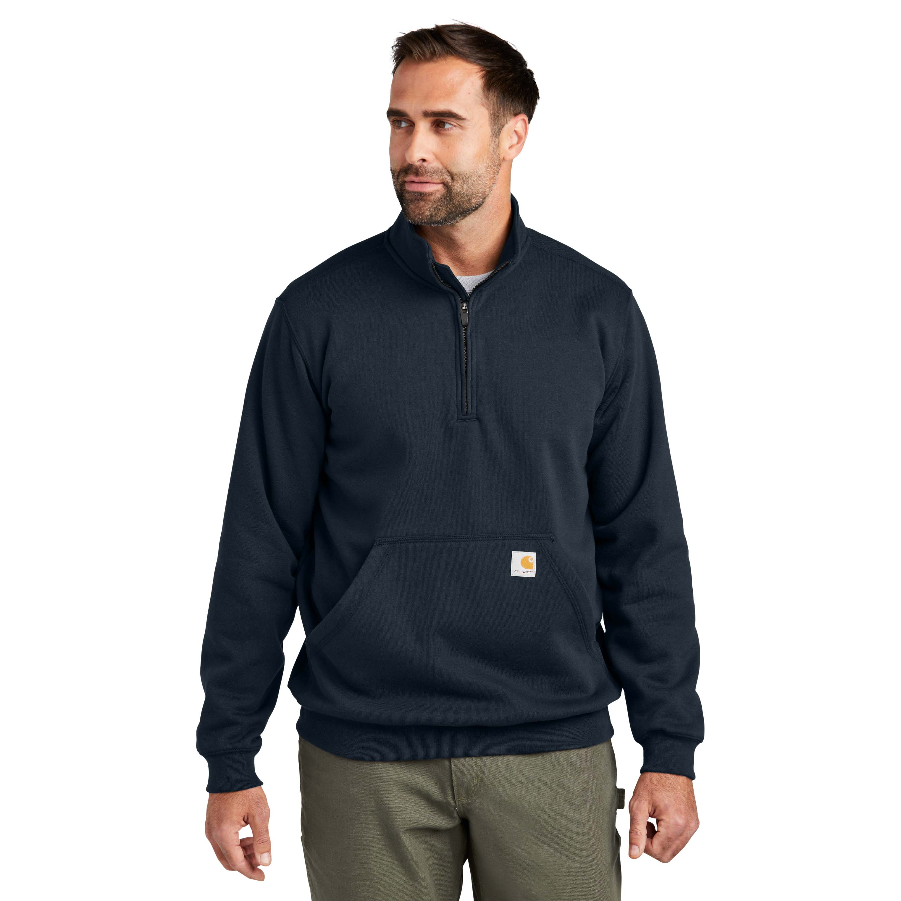 Carhartt 105294 Midweight 1/4-Zip Mock Neck Sweatshirt - New Navy