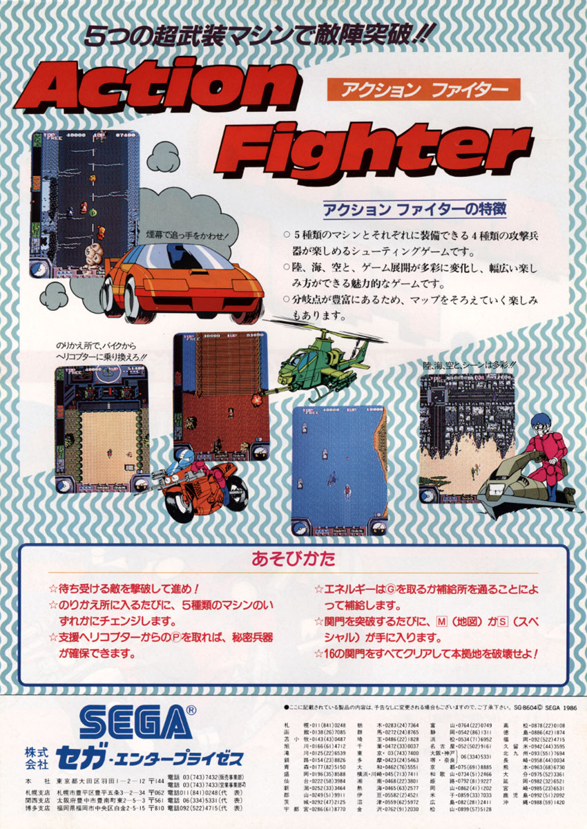 Action Fighter - Sega (Video Game, 1986) - Japan | The Arcade