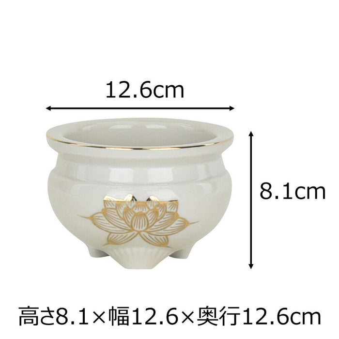香炉 白金蓮 4.0寸 | お仏壇のはせがわ公式通販