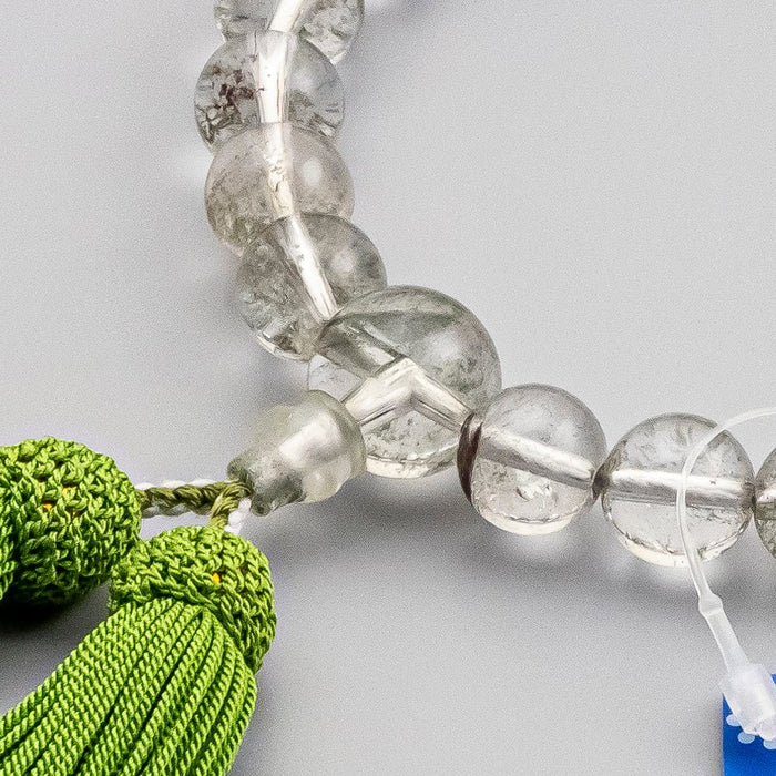 銀線水蓮花回紋緑度母天珠 スノーガーデン ムーンクオーツ 銀線水蓮花