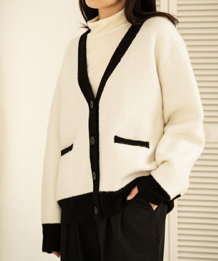 バイカラーニットカーディガン | ur's（ユアーズ）