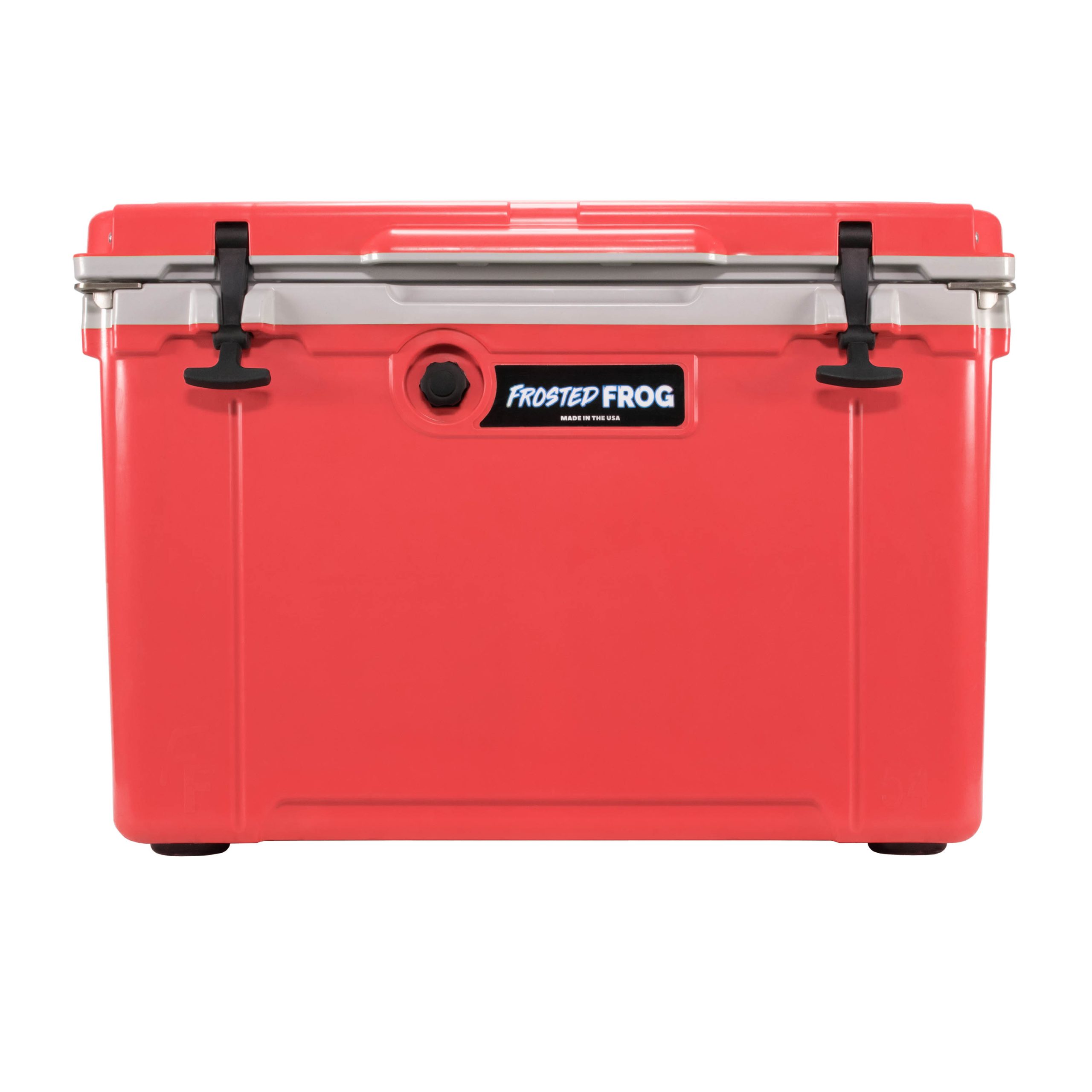 54QT USA Made Injection Molded Red and Gray Hard Sided Cooler for