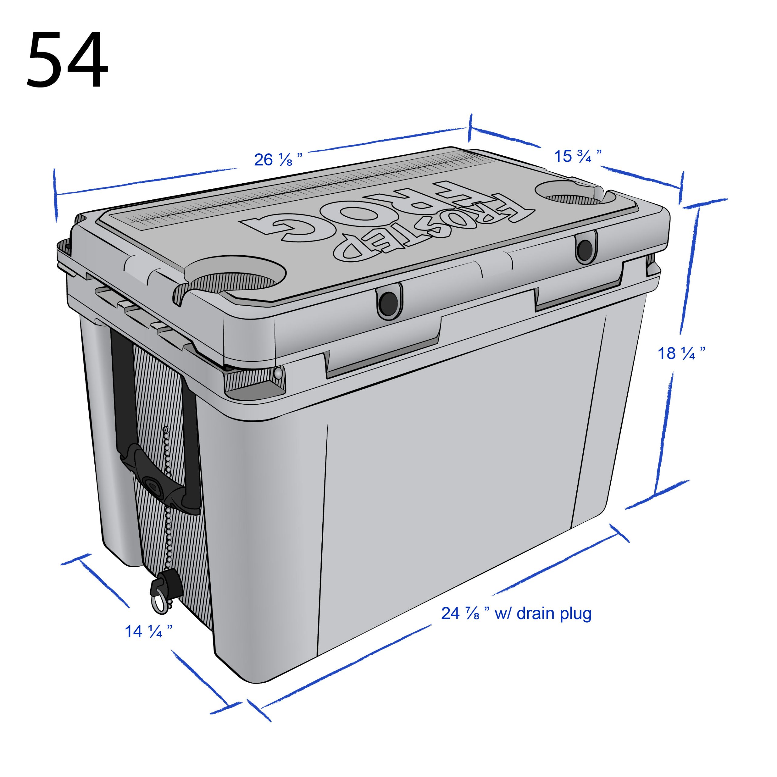 54QT USA Made Injection Molded Green and Black Hard Sided Cooler