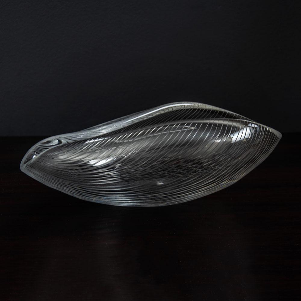 Tapio Wirkkala for Iittala, large engraved bowl in clear glass