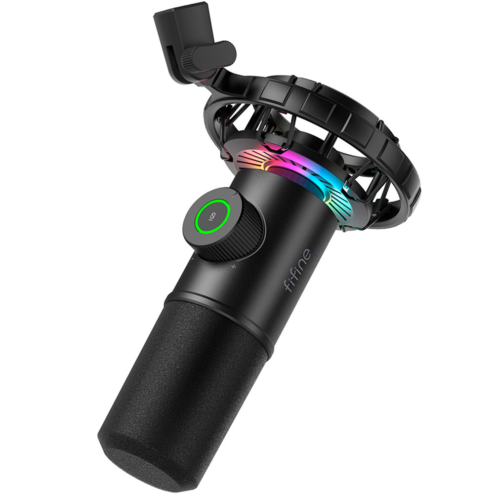 FIFINE K658 Dynamic RGB USB Microphone, Black