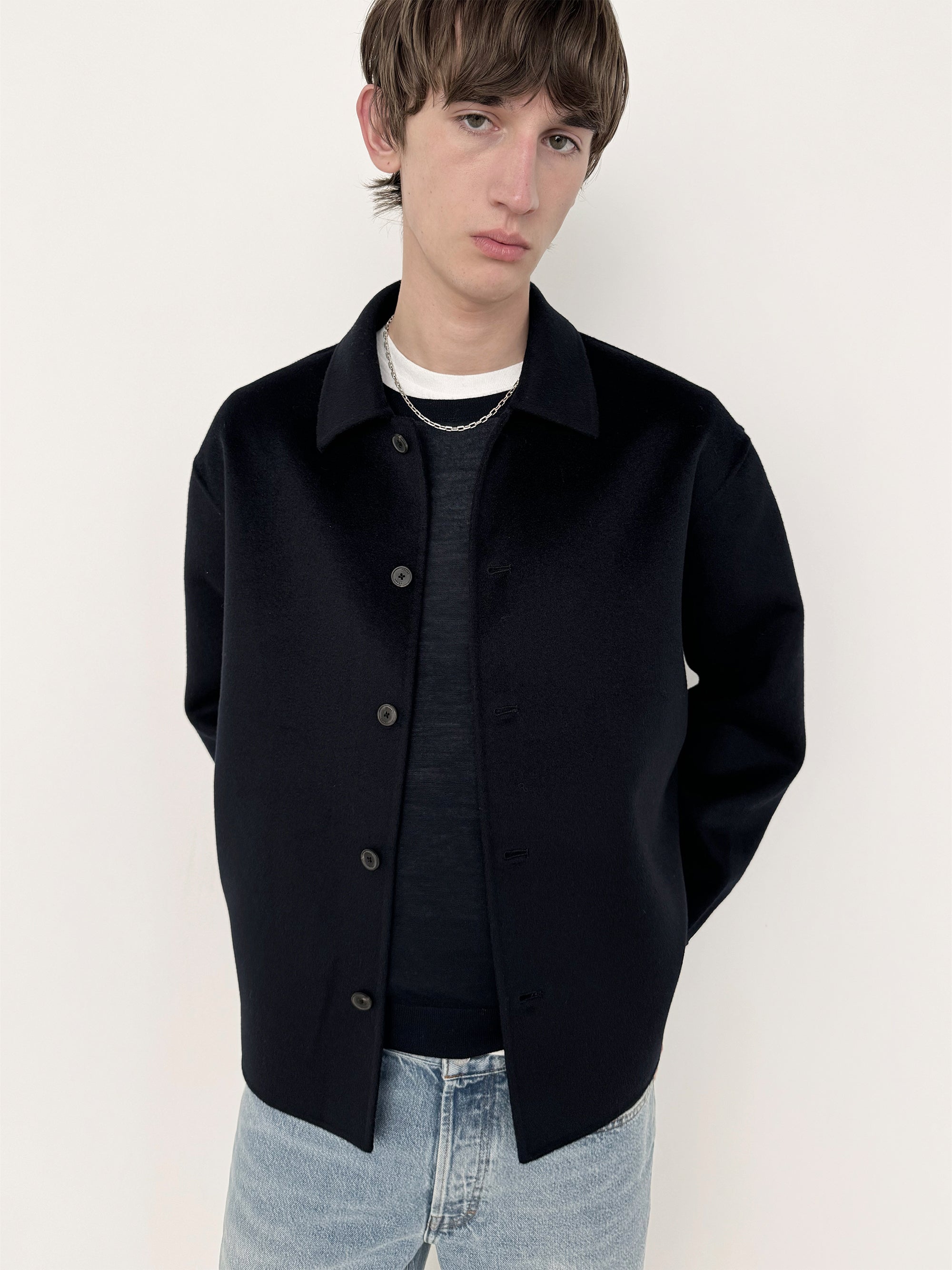 DOUBLE FACE SHIRT JACKET DARK NAVY
