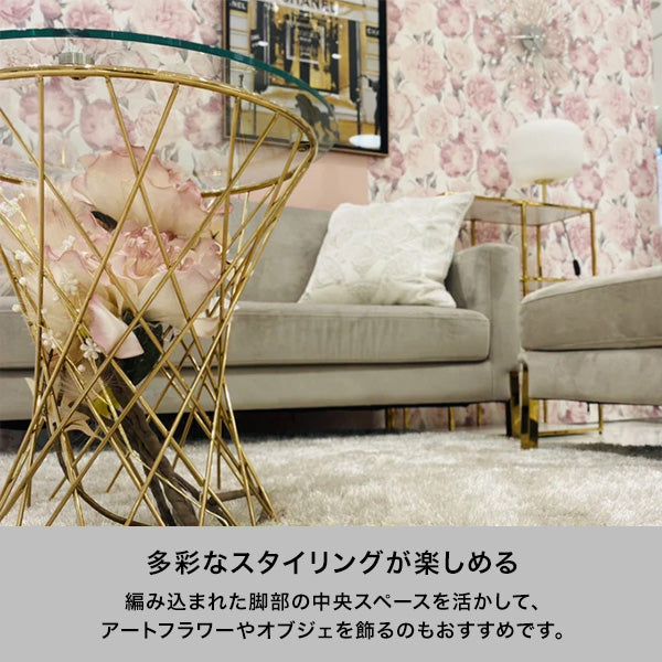 マーリア サイドテーブル クリア×ホワイト （φ500） | Francfranc