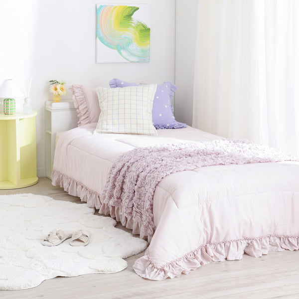 オンラインショップ限定】かんたん寝具セット フリル ダブル ピンク