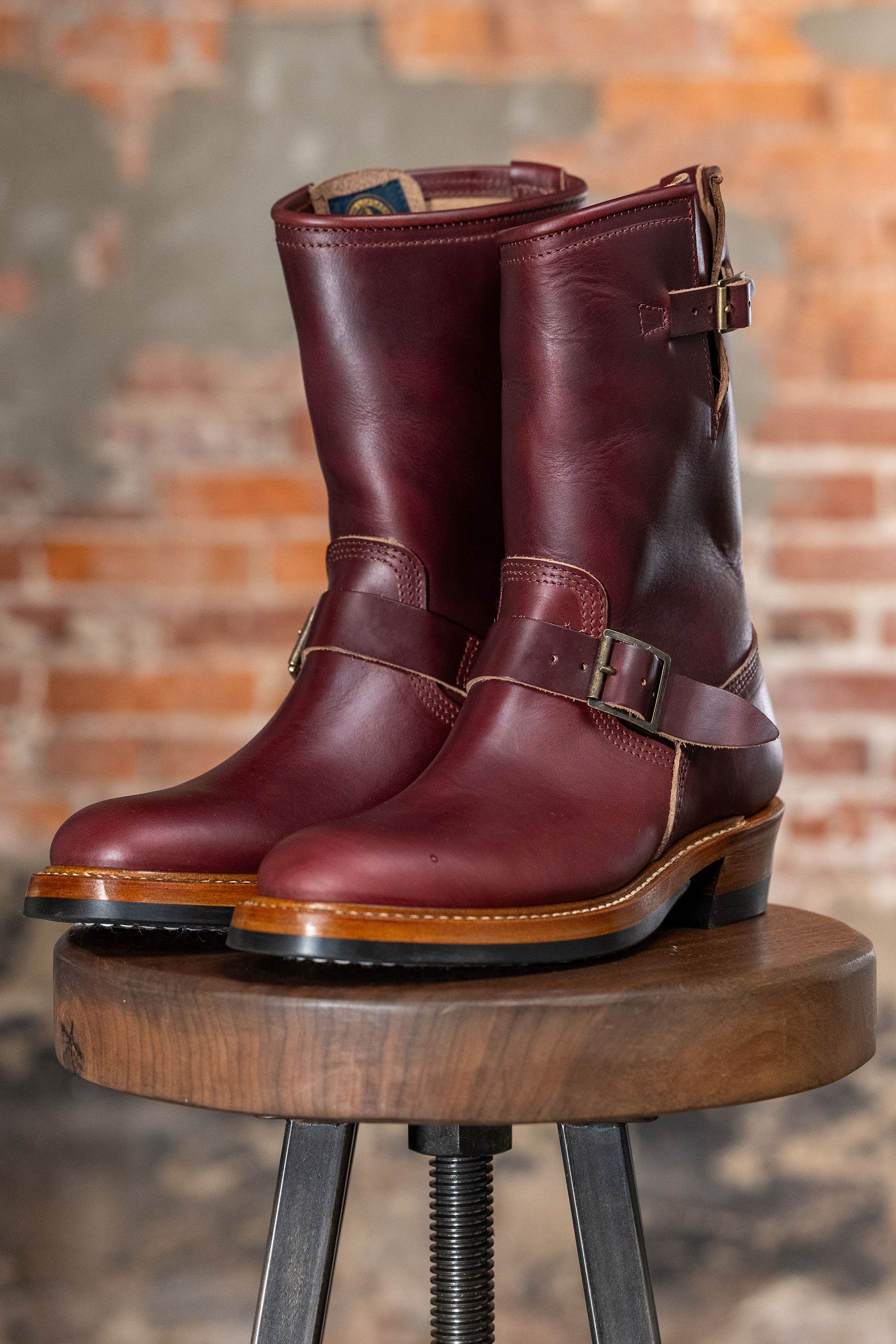 John Lofgren Wabash Engineer Boots - Horween CXL Burgundy