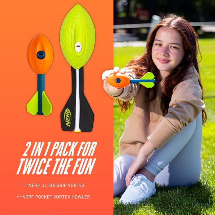 NERF Vortex Dual Power Pack - NERF Ultra Grip Vortex + Pocket