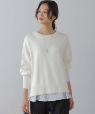 組曲(クミキョク)のコットンカシミヤMIX クルーネックニット通販