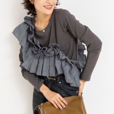 Rie Miller(リエミラー)の3WAYリブフリルロンT通販 | 集英社HAPPY PLUS