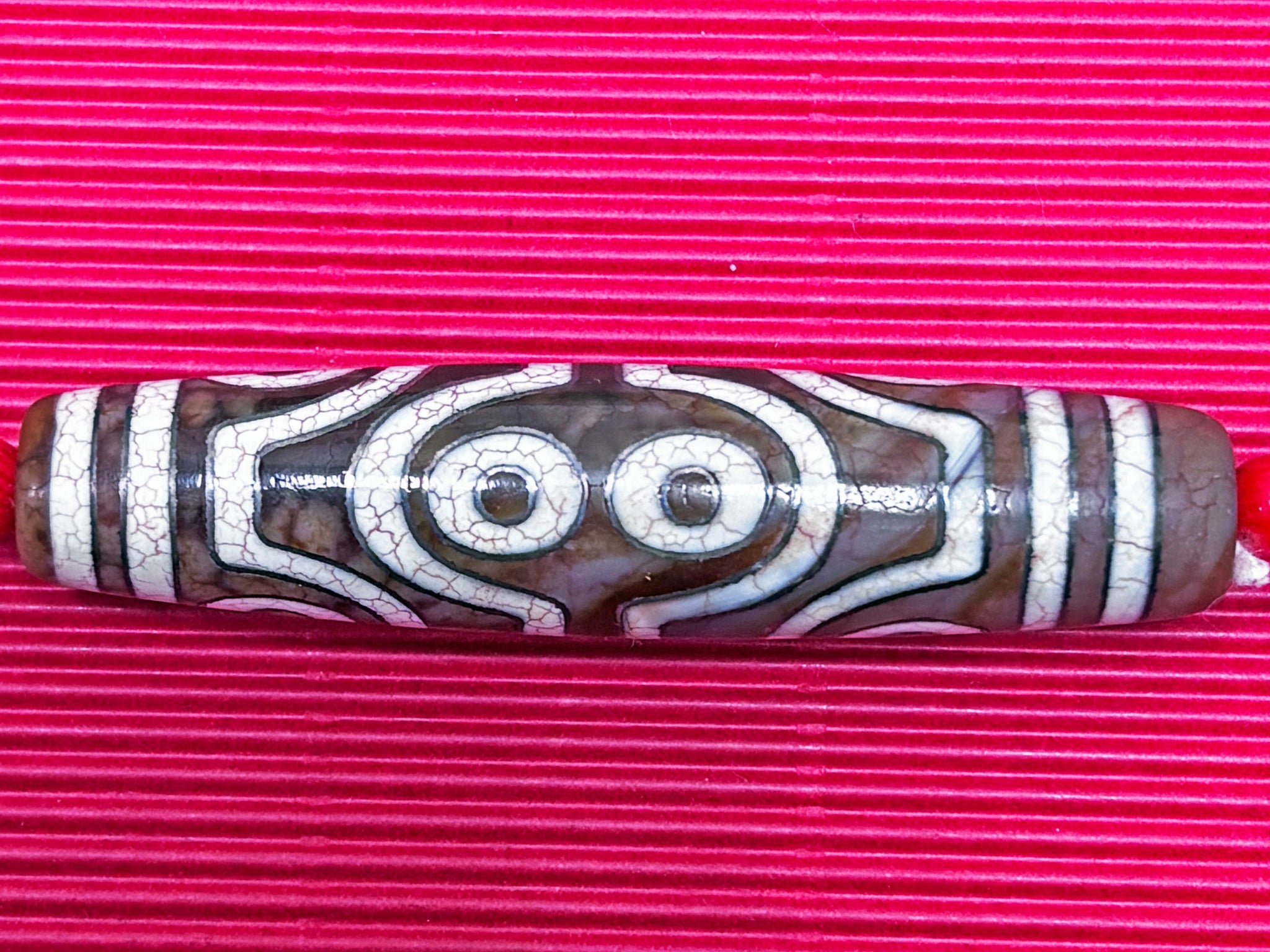 老礦銀線入り天珠・水紋八眼天珠 – 天然石の店 ふうちゃん