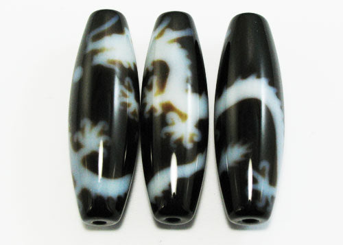 宝珠皇帝龍天珠（五爪龍神）至純高級天珠／約12×38mm前後