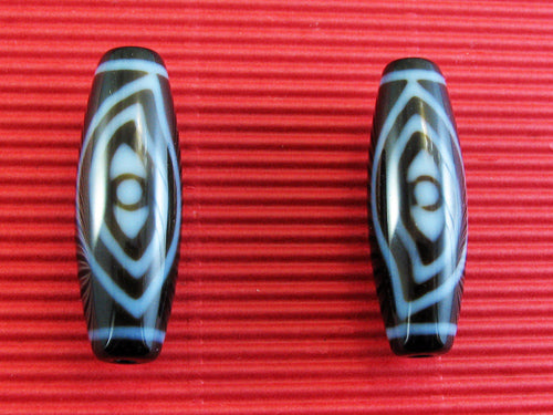 双鳳眼天珠・至純高級天珠／約12×38mm前後 – 天然石の店 ふうちゃん