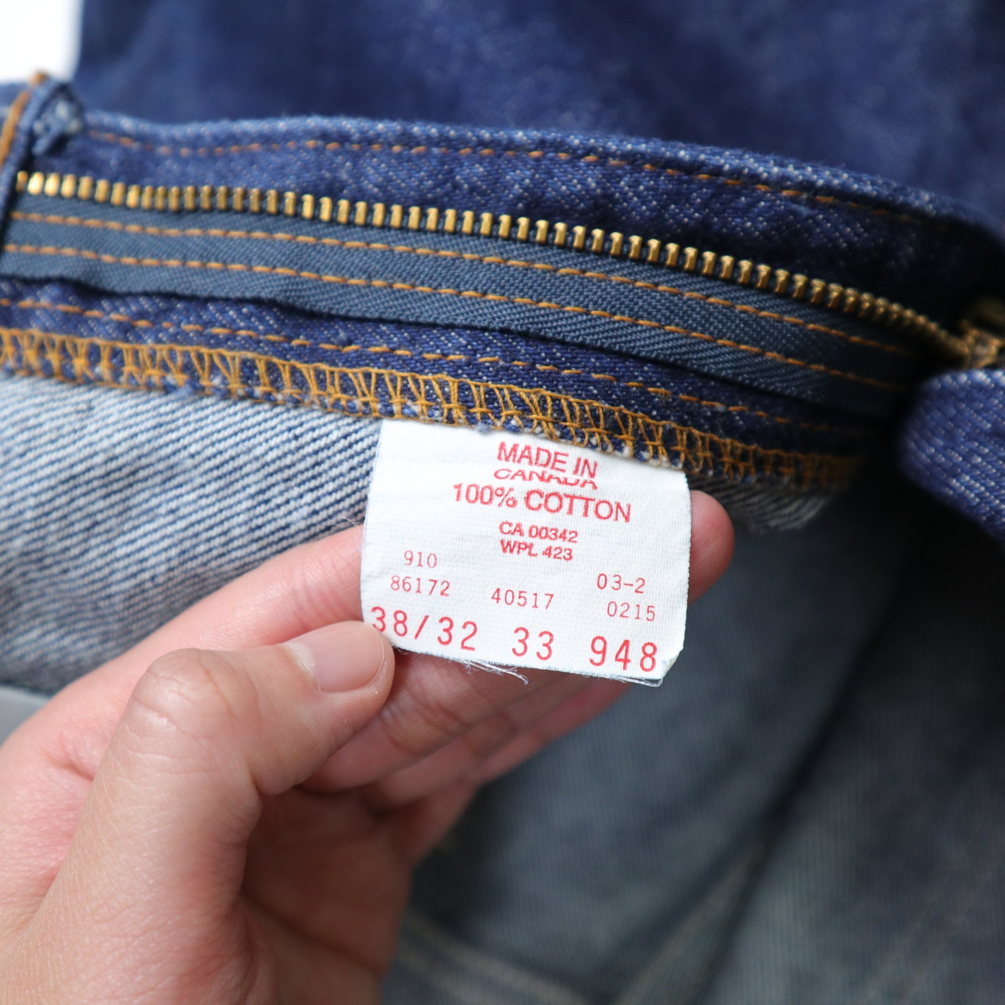 36W) 80s Levi's 517 orange label Canadian-made raw denim boot-cut