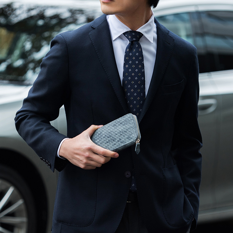 二宮五郎商店】アジログレイン(R) ラウンドジップウォレット エブ