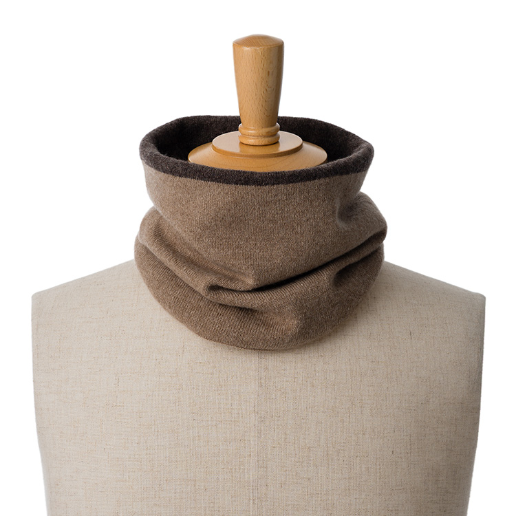 el alto】カシミヤ100% リブネックウォーマー バイカラー | 藤巻百貨店