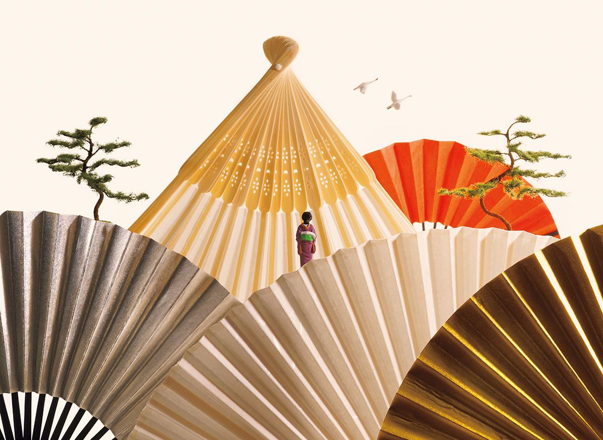 田中達也「2024年、縁起の良い1年になるよう願いを込めた作品。扇子で