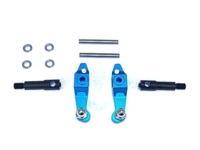 スクエア アルミナックル（タミヤDT-02/DT-03,ホリデーバギー用)ブルー