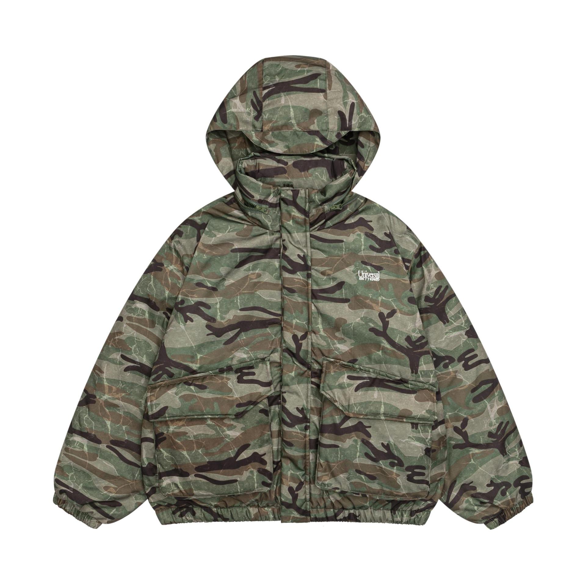 迷彩フード付き中綿ジャケット ミリタリージャケット メンズ