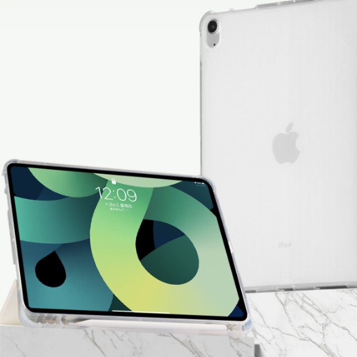 三つ折り透明背面保護カバー付きiPadAirケースカバー iPad Air ケース