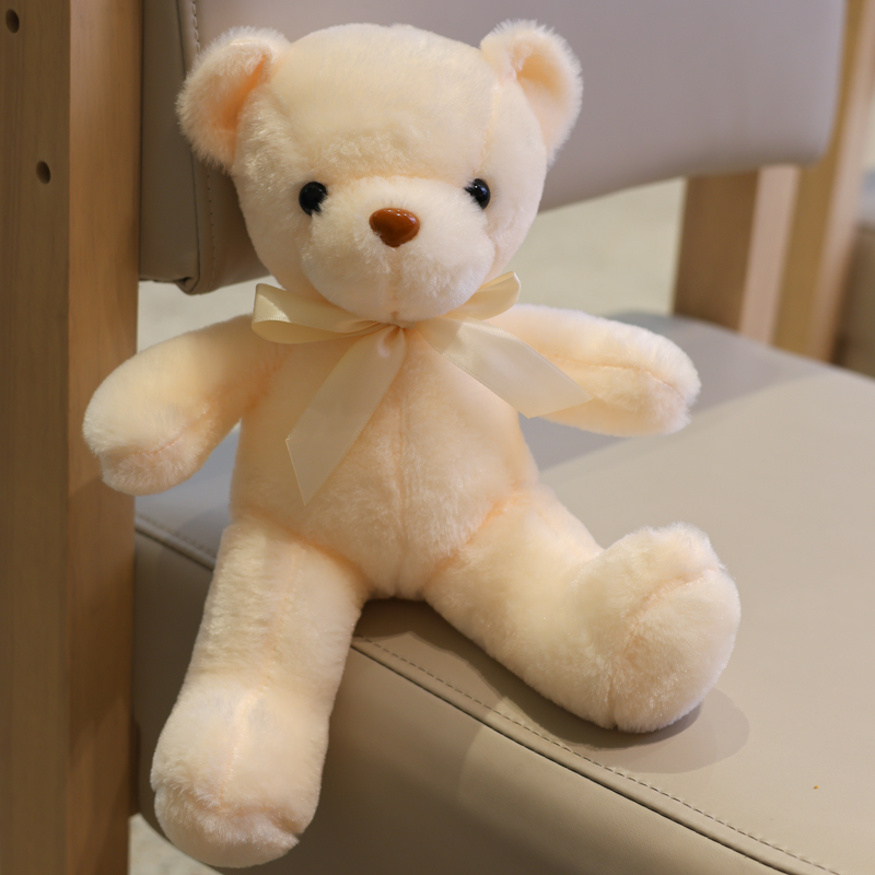 ぬいぐるみ ふわふわリボン付きお座りくまさん くま 茶色(中)|くま