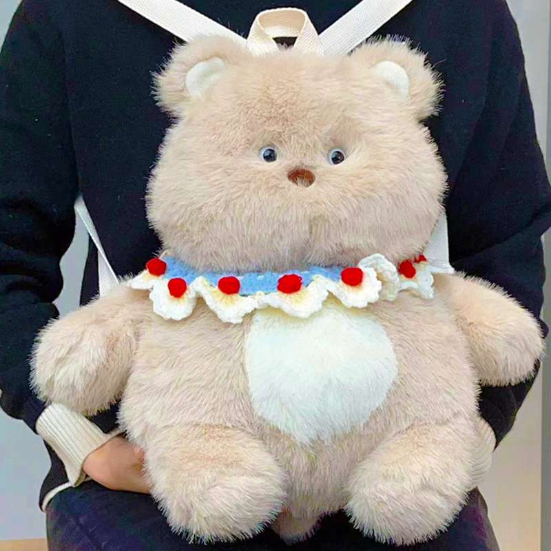 くまぬいぐるみ ふわふわもこもちずんぐりくまさん くま 茶色(中)|くま