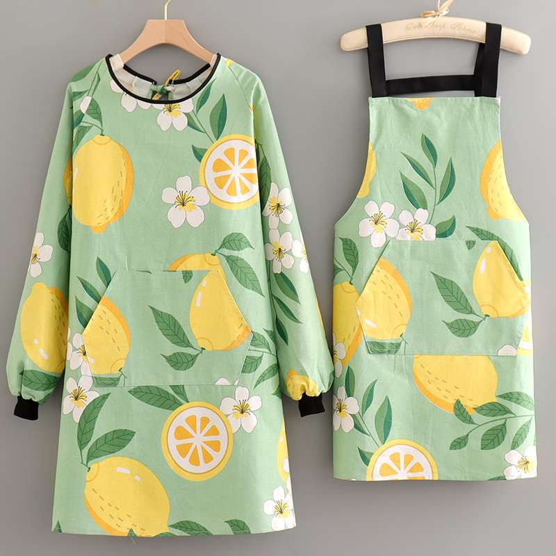 保育士 エプロン レモン柄 フルーツ フルーツガーデン 保育士 エプロン